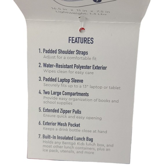 Bentgo Kids Prints 2-in-1 Backpack Lunch Bag Insulated Space Rockets School - Picture 13 of 14